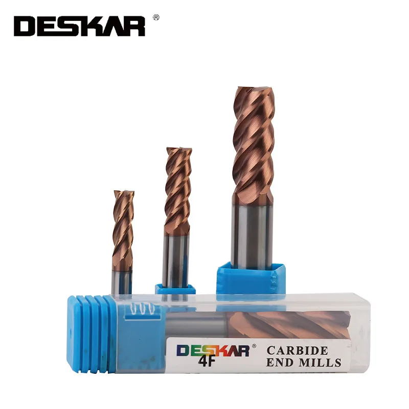 1 шт. DESKAR HRC60 4F 1/2/3/4/5/6/8/10/12 мм 50L 75L 60L длинные стандартные концевые фрезы cnc фрезерные