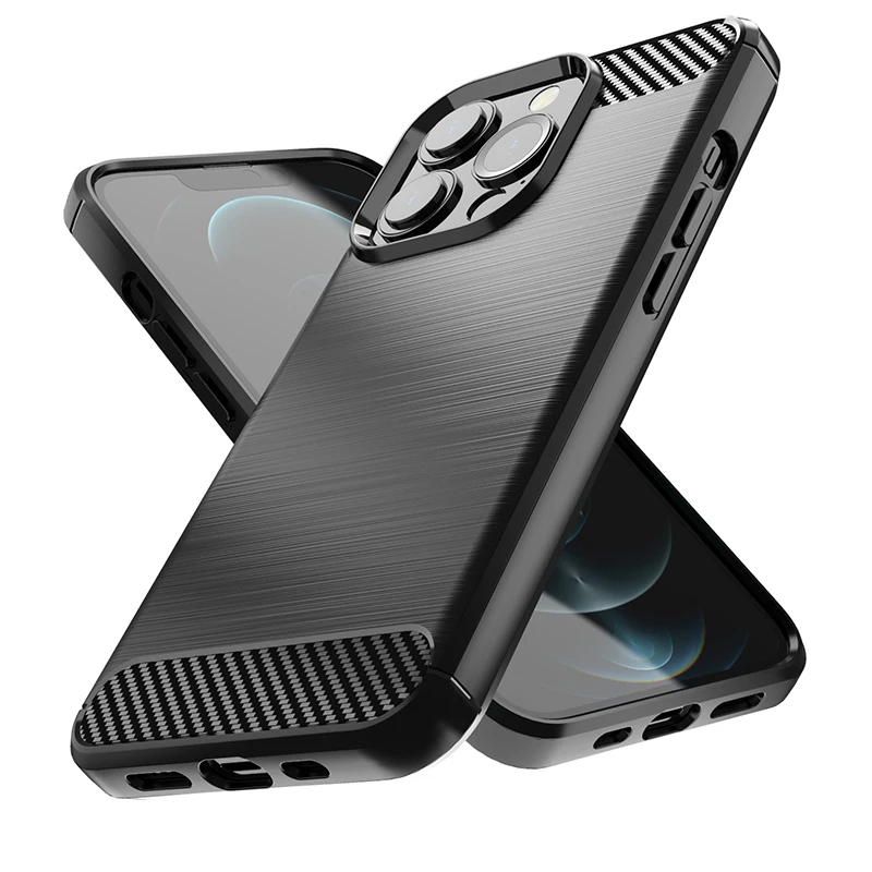 

For Cover iPhone 13 Pro Case For iPhone 13 Pro Bumper Silicone Anti-knock Full Cover Carbon Fiber Case For iPhone 13 Pro Cover