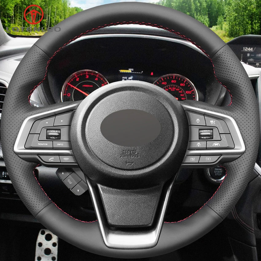 LQTENLEO черный чехол рулевого колеса автомобиля из натуральной кожи для Subaru Forester