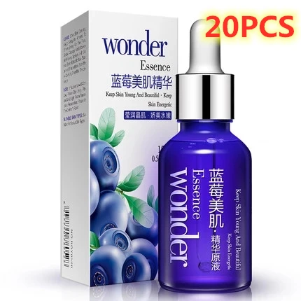 

20pcs Blueberry Wonder Essence Serum Face Lifting Anti Aging Wrinkle Serum of Youth Organic Cosmetic Charm liquid Skin Care