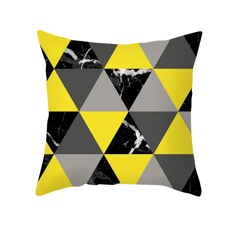 Желтая Геометрическая наволочка в виде зебры декоративная с рисунком ананаса