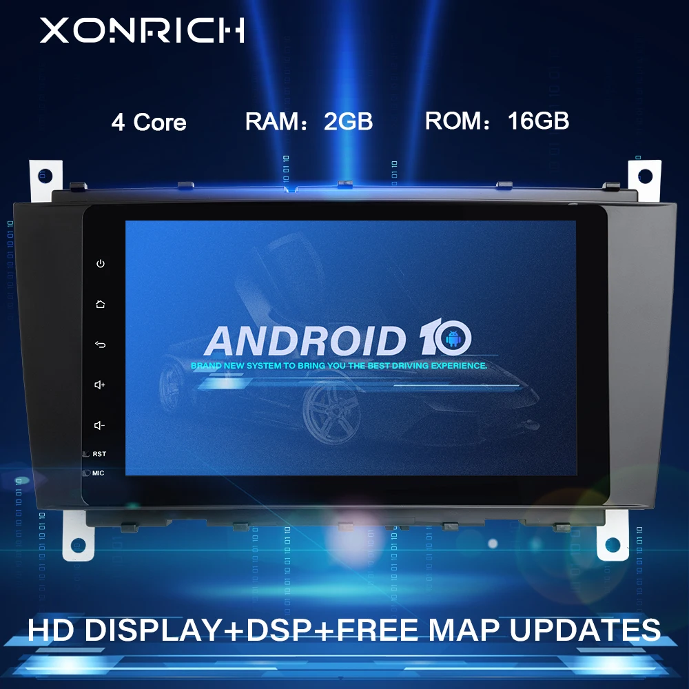 2 Din Android 10 автомобильный мультимедиа для Mercedes/Benz W203 W209 W219 sprint CLS C180 C200 CLK200 Vito Viano Head