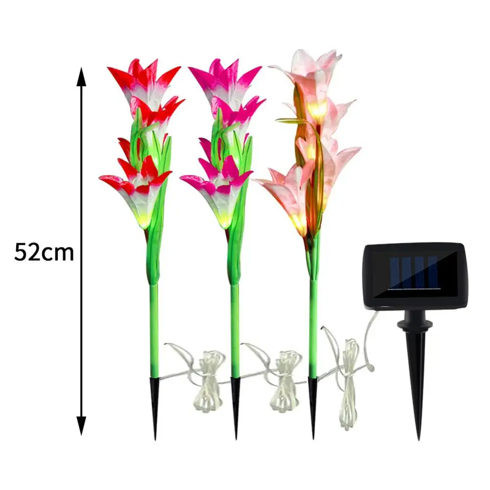 

3Type Flowers LED-Lawn-Solar-Lamps Rime Rose Lily Waterproof-Yard Lawn Path Wedding Christmas Lights Outdoor 2020
