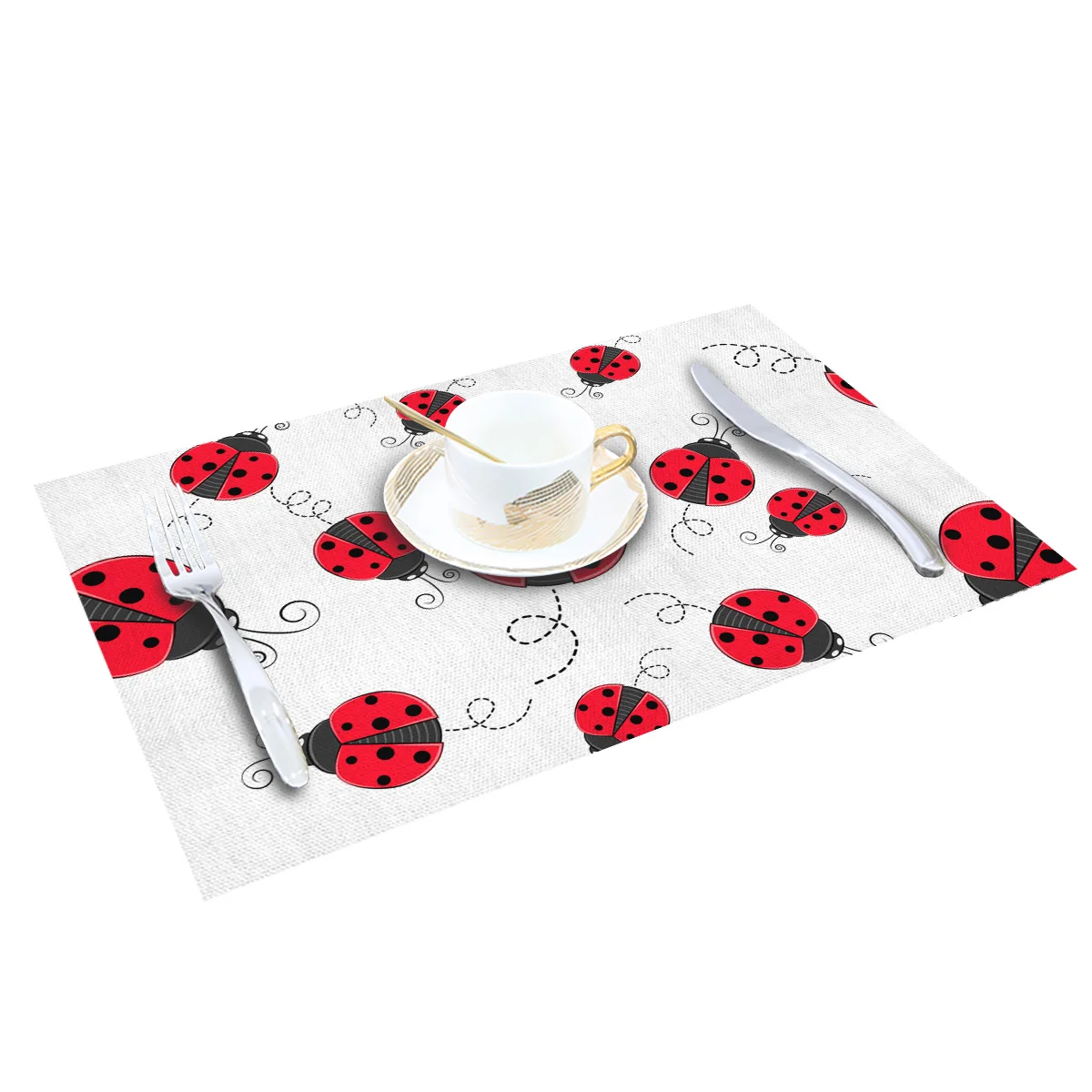 4 6 штук в партии комплект Коврики на стол красного цвета с принтом божья коровка