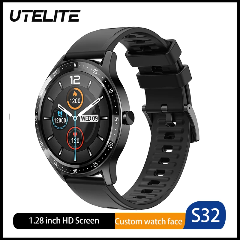

UTELITE S32 Smartwatch 1.28inch Screen IP67 Waterproof Men Women Watch Heart Rate Fitness Watches PK S20 For xiaomi Android ios