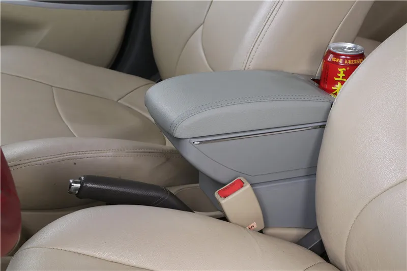 D1 style gray Большой подлокотник для Ford Focus 2 MK2 2005-2011 подлокотник центральной консоли коробка для хранения кожаные Поддержка 2006 2007 2008 2009 2010 - Название цвета: D1 style gray