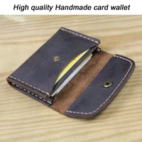 handmade high class genuine leather card holder leather card wallet small purse credit id card holder business card case