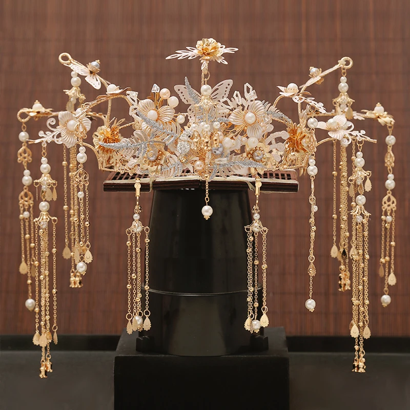 Головной убор для невесты китайский рокхоппер шаг рулон волос кисточка старая