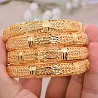 4pcslot dubai arab gold color braceletbangles for women girl islam muslim arab middle eastern wedding copper jewelry bangle