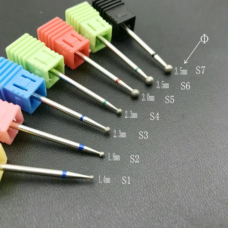 5 шт. головки сферической формы алмазные фрезы для маникюра биты ротационный