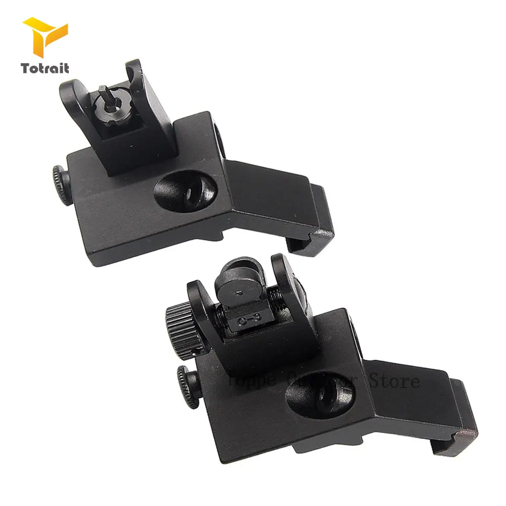 TOtrait 1 Pair Tactical Front and Rear Flip Up 45 Degree Offset Rapid Backup Iron Sight Transition Gun Accessories for Hunting | Спорт и
