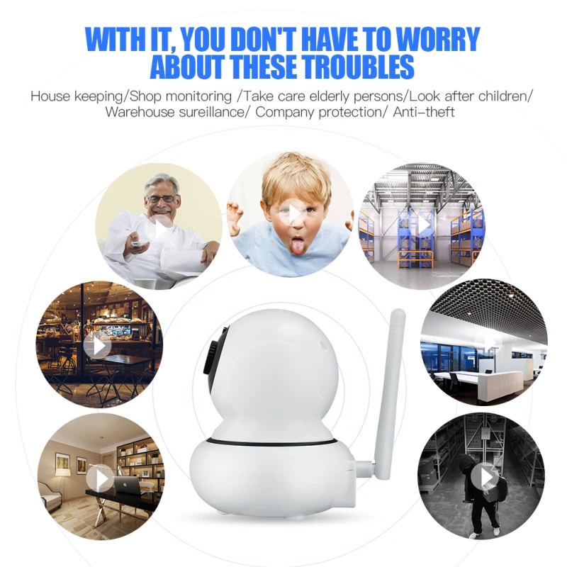 

1080P WiFi IP Camera Baby Monitor Smart 4x Zoom Rotation Automatic Tracking Indoor Security Surveillance Wireless Network Camera