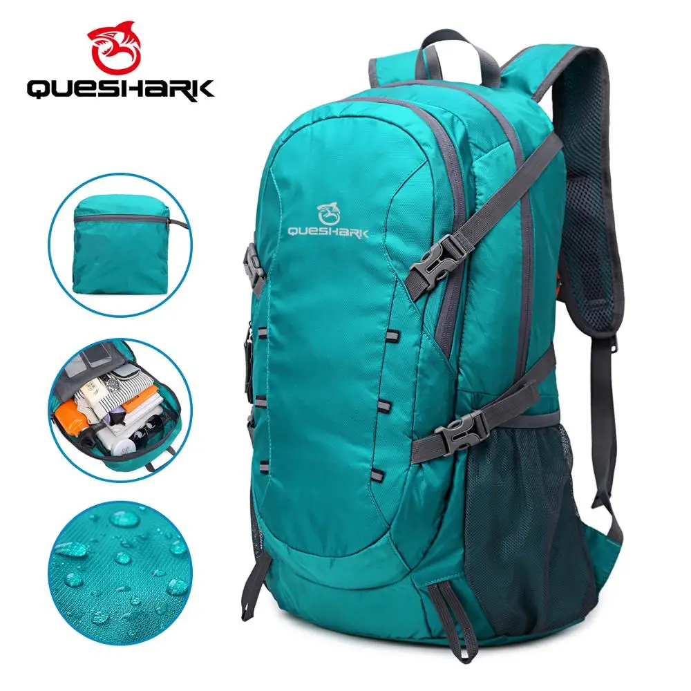 

QUESHARK 40L Ultralight Waterproof Rucksack Foldable Camping Shoulder Backpack Climbing Travel Mountaineering Hiking Sports Bag