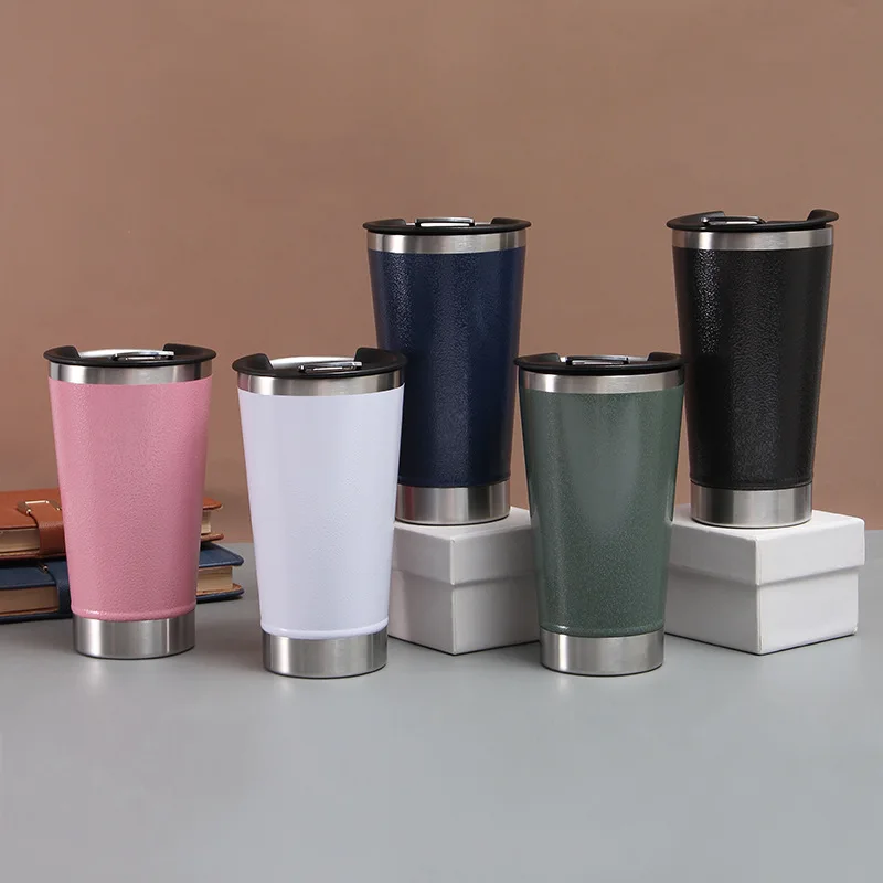 

580ml 304 Stainless Steel Vacuum Beer Mug Bottle opener Coffee Stacking Beer Cup Stainless Steel Beer Mug