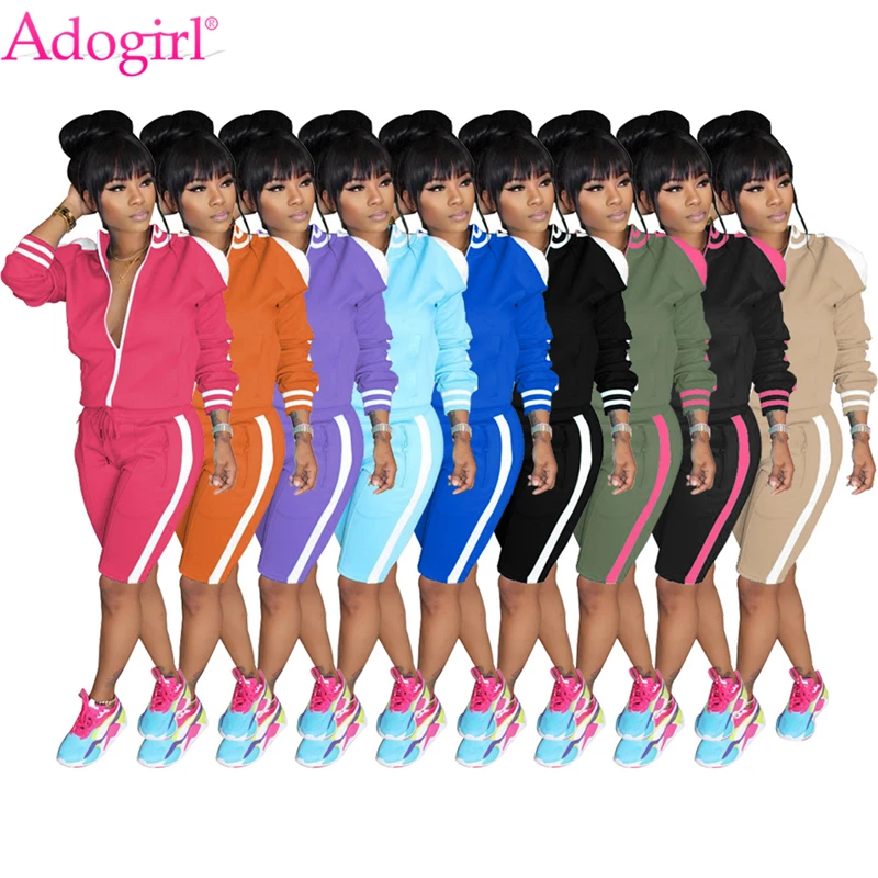 Спортивный костюм Adogirl женский с открытыми плечами лоскутный пиджак длинным