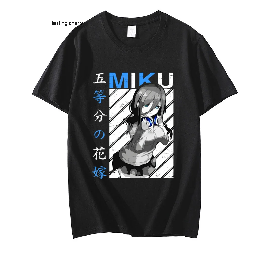 

Men The Typical Quintuplets Miku V1 Go Toubun No Hanayome T-shirts Nakano Toubun Manga Anime Plus Size T-shirt