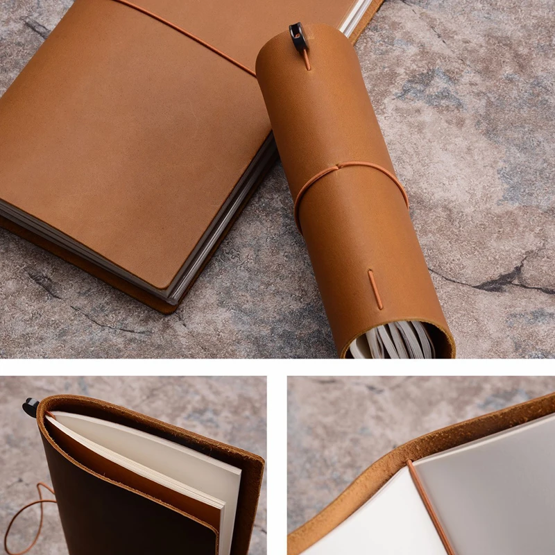 

Fromthenon 100% Genuine Leather Notebook Planner Handmade Traveler Journal Passport Agenda Sketchbook Diary Stationery