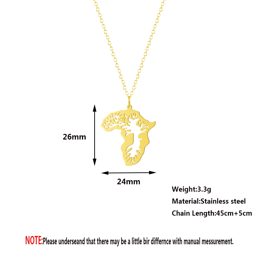 Ожерелье из нержавеющей стали Cxwind в виде карты для женщин и мужчин ожерелье