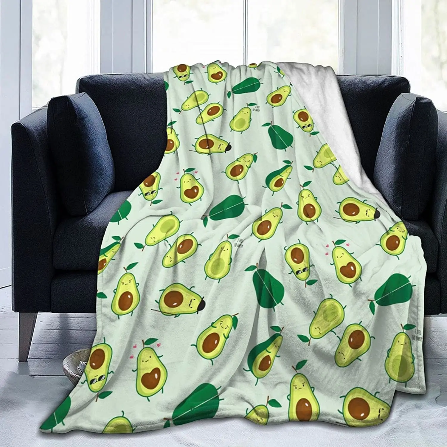 

A Avocado Throw Blanket, Super Soft Lightweight Flannel Fleece Blankets Cozy Fuzzy Plush Microfiber Blanket for Hot Sleepers