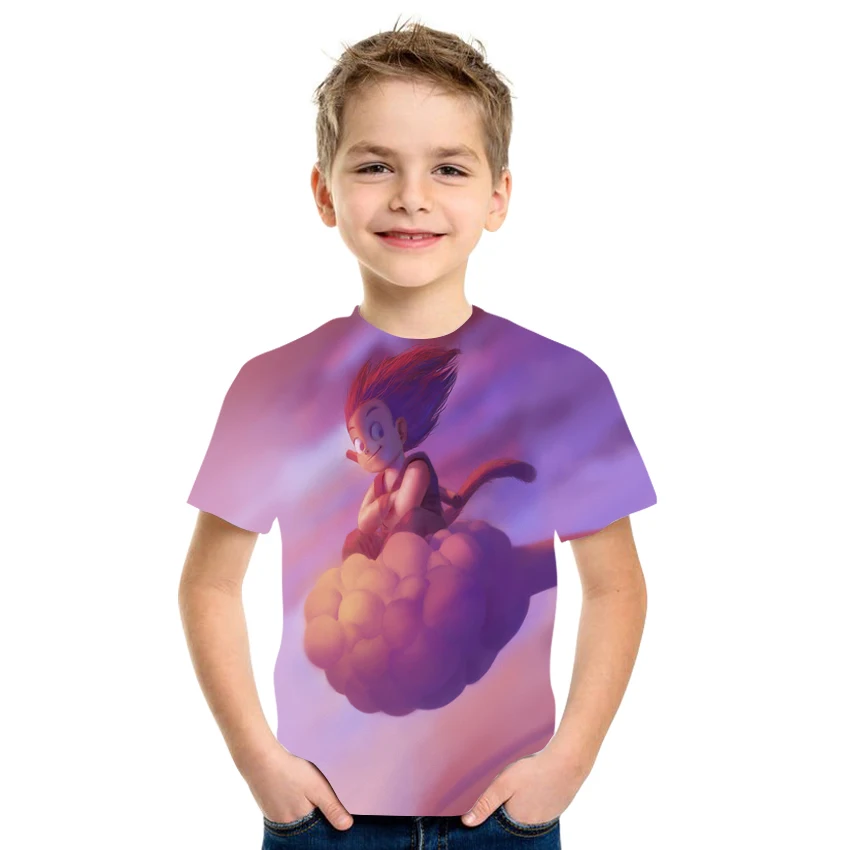 

2021 Summer Harajuku Anime Characters Short Sleeve T-Shirt Boys Girls Casual Clothing Children Cool 3D Printed Crew Neck Top