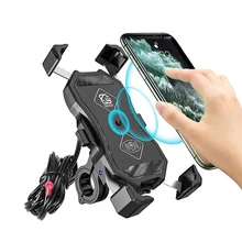 3 IN 1 Motorcycle Phone Holder Wireless Charger 15W QC3.0 USB Fast Charging for iPhone Samsung Xiaomi 360 Rotation Phone Stand