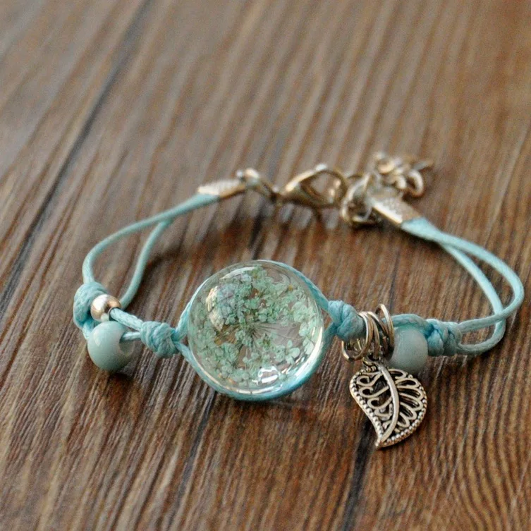 Натуральный белый кристалл камень браслет многоцветный вечный цветок ручной