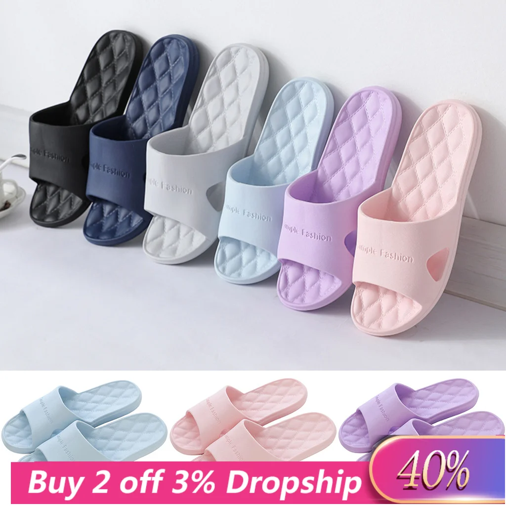 

Women's indoor slippers Fashion Casual Couples Home Bathroom Shower Non-Slip Slippers Pool Shoes claquette femme chaussure#L35