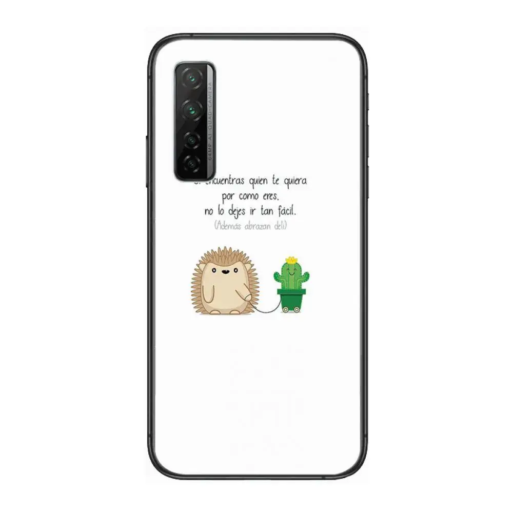 

Cartoon Cactus Couples Phone Case For Huawei mate 40 30 10 20 40 8 9 Lite Z Pro Black Etui 3D Coque Painting Hoesjes 5g black