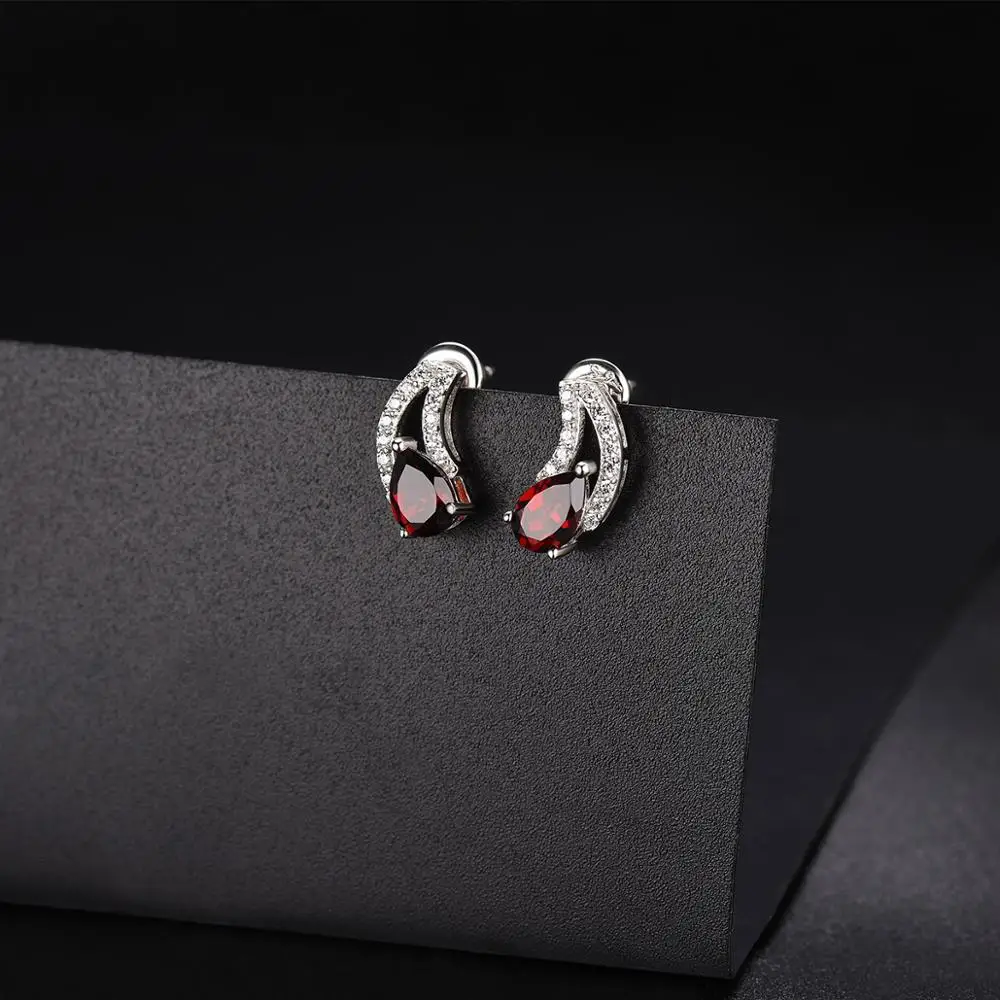 Hutang Garnet женские серьги-гвоздики натуральный рубин Твердые стерлингового серебра 925 пробы изящные элегантные классические ювелирные изделия Новое поступление