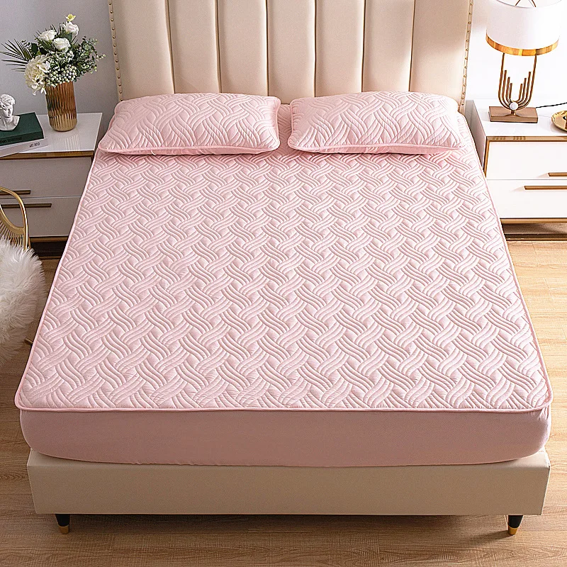 

Bedspread King Size Single Piece Cotton Quilted Simmons Protective Cover Thick Non-slip Mattress Cover Hotel Bedspread