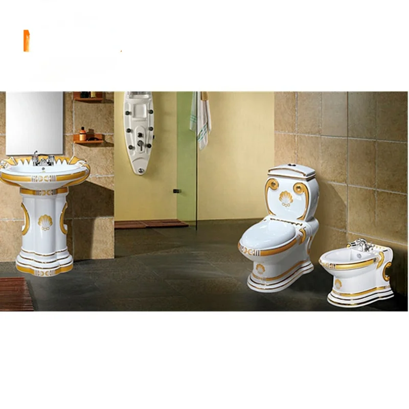 

Luxury sanitary ware color decorative ceramic bathroom set one piece toilet factory