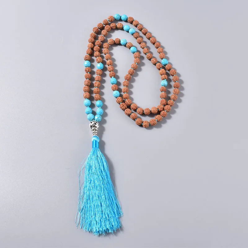 Оптовая продажа ожерелье Japamala 108 Mala Beads ручной работы с узлом и кисточкой турецкое