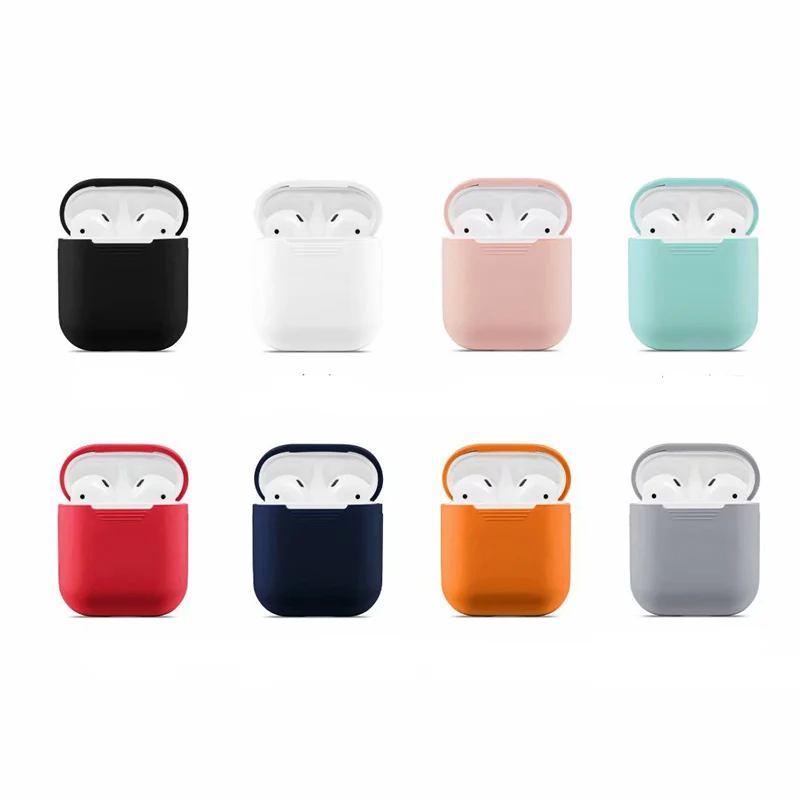 Цветной Мягкий силиконовый чехол для наушников AirPods 1/2 зарядки | Электроника