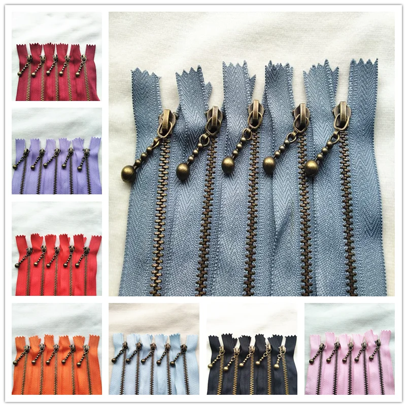 

5pcs 3 # (20cm) Classic Bronze Dropper High Quality Closed Tail Zipper