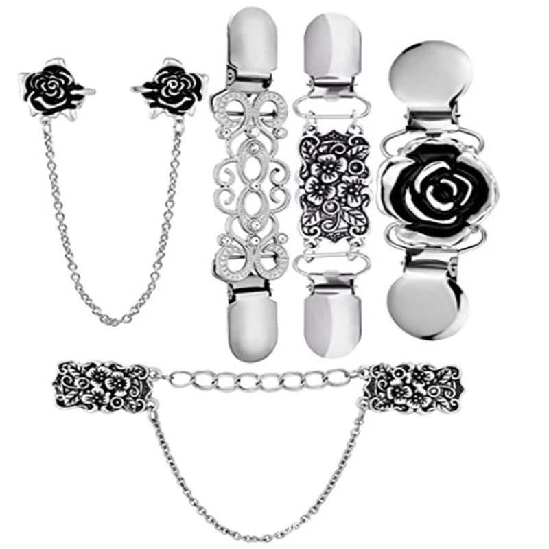 5 штук свитер зажим для шали s комплект кардиган Ретро воротник зажимы античные