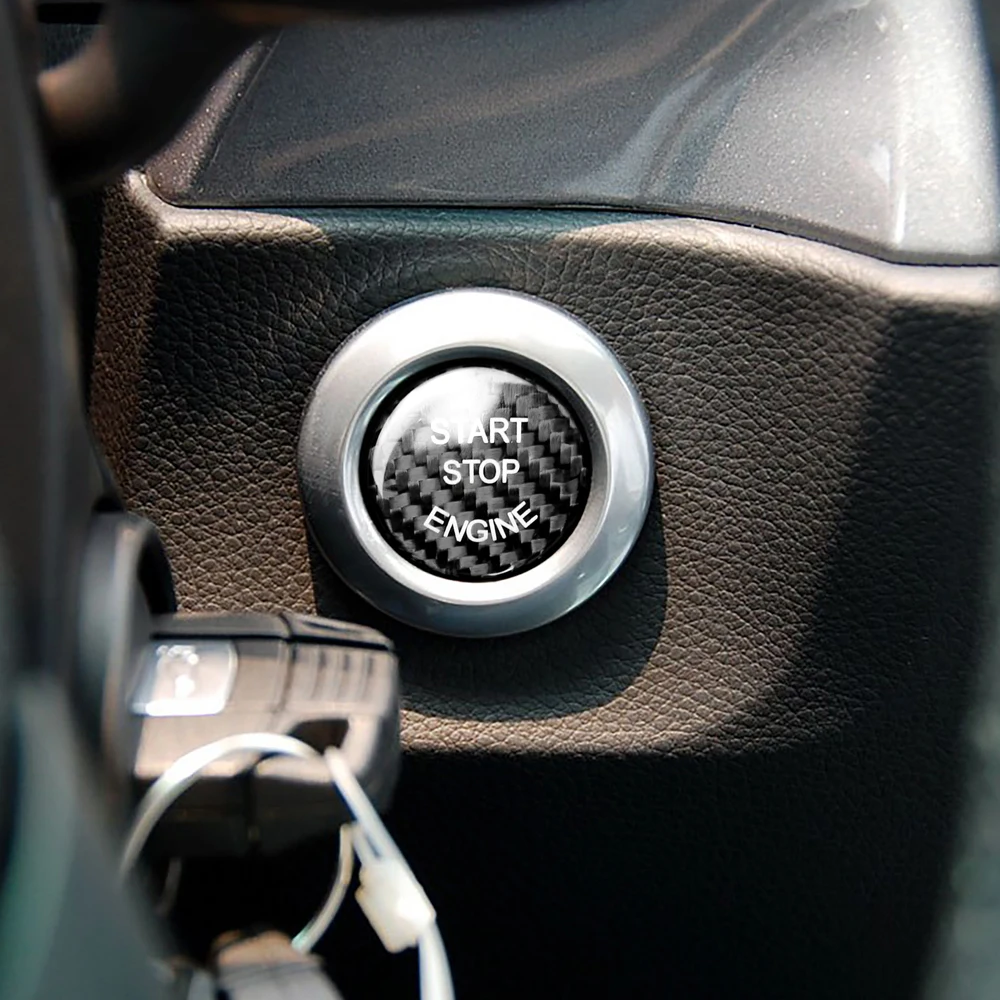 

For bmw e90 e46 e39 e36 e60 f30 f10 e87 e53 e70 g30 X5 5 series Carbon Fiber Sticker Car Engine Start Stop Button decor cover