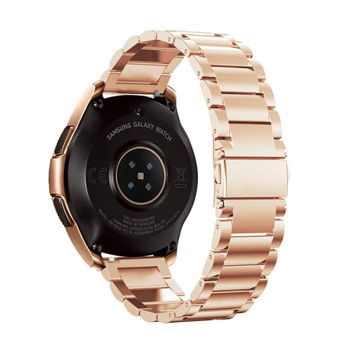 rose gold Ремешок из нержавеющей стали для samsung galaxy watch gear S3 active Frontier 46 мм 42 мм 22 мм/20 мм ремешок для часов пленка+ инструмент+ ремешок для часов - Цвет ремешка: rose gold