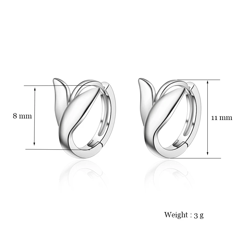 Women's Fashion Mermaid Tail Hoop Earrings Romantic Rose Gold Small Huggie Hoops Minimal Simple Style Earrings Accessories Gifts