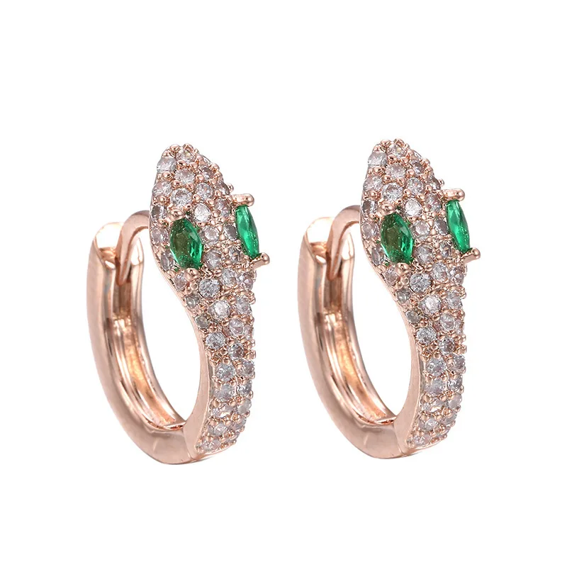 

Personality Creativity Crystal Snake Earring Fashion Women CZ Shiny AAA Zirconia Earring Charm Women Cocktail Party Jewelry