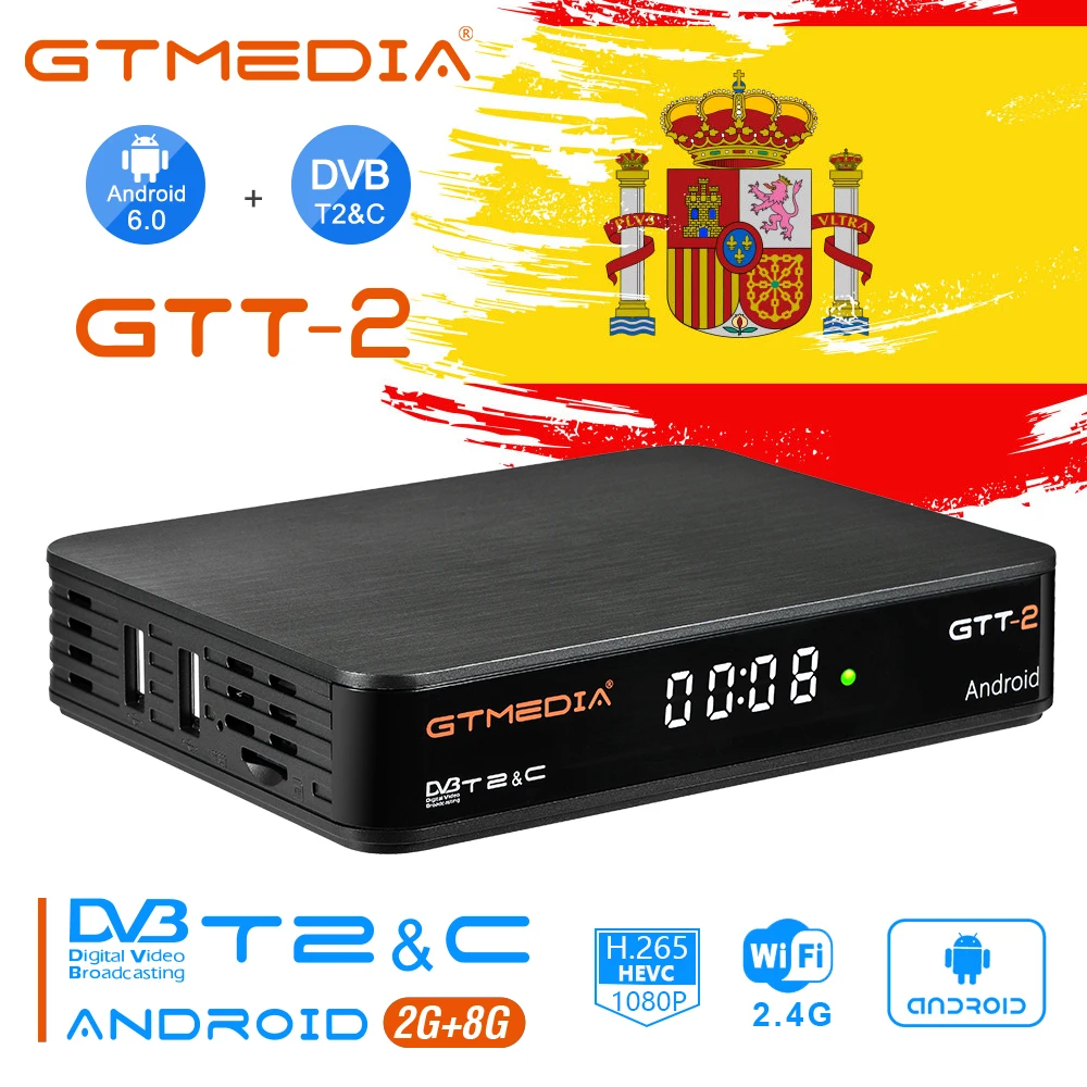 Смарт ТВ приставка GTMEDIA GTT2 Android 6 0 4K DVB T/T2/кабель/ISDBT 2 4G Wi Fi Netflix Youtube Amlogic ГБ 8 GTPlayer