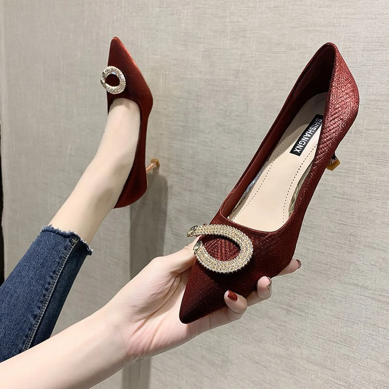 

2022 new Botas De Mujer Women's high heels fashion single shoes stiletto sandals wedding party work shoes autumn pointed pump