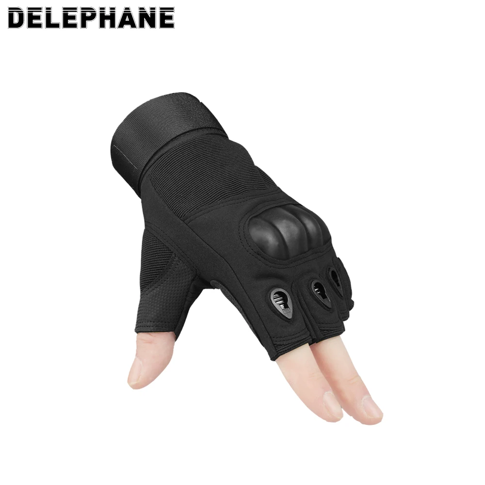 

Summer Sport Tactical Gloves Basic Hand Protection Fingerless Gloves Non-slip Black Military Gloves Men Army Shooting Gym