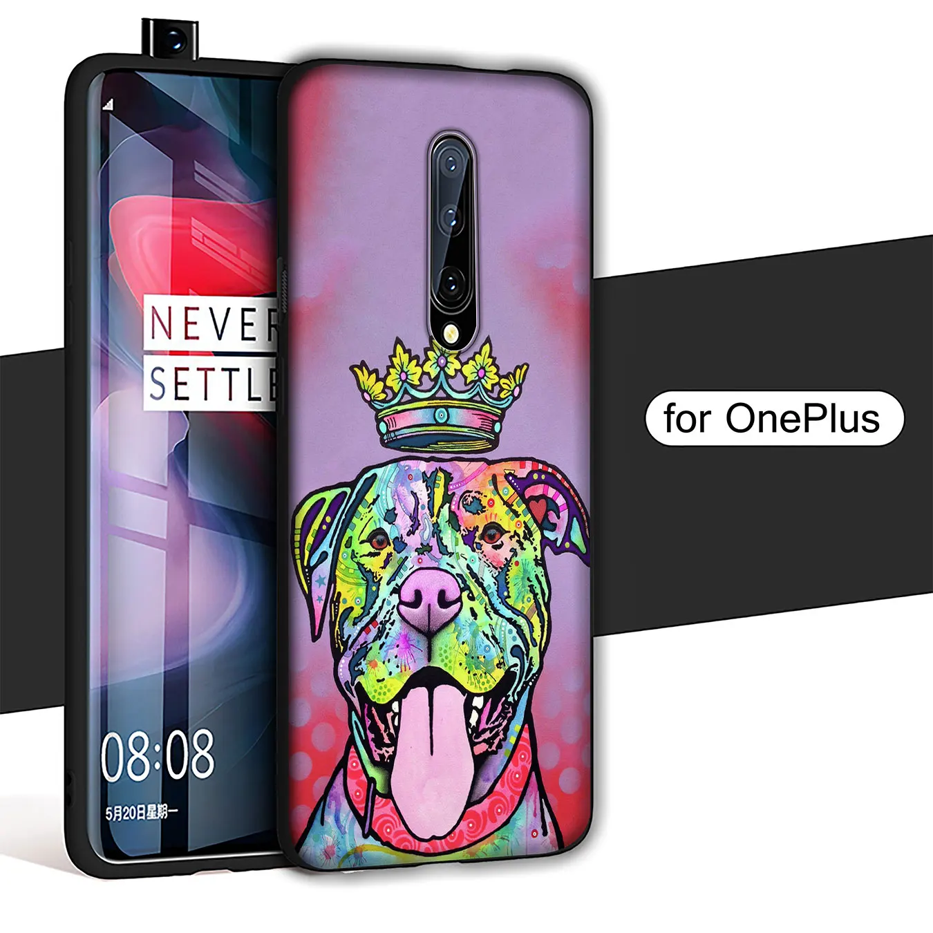 Cute Pitbull Dogs Pop Art Soft TPU Black Silicone Phone Case for OnePlus 7T 7 Pro 6 6T 5 5T One Plus 7Pro Cover | Мобильные телефоны