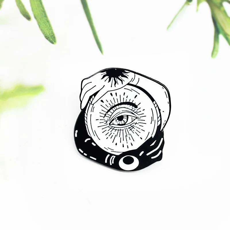 Креативные броши в форме солнца Луны Инь и Янь окруженные большими