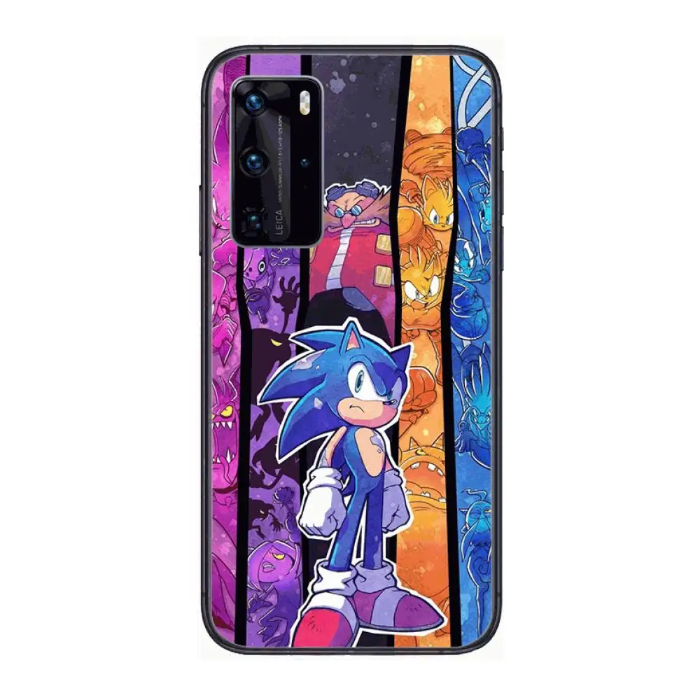 

Anime Blue Sonic style Phone Case For Huawei P 40 30 20 10 9 8 Lite E Pro Plus Black Etui Coque Painting Hoesjes comic fashion