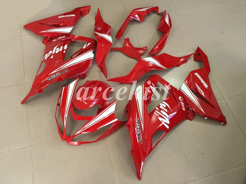 

4 подарка, новый комплект обтекателей для мотоцикла из АБС-пластика, подходит для Kawasaki Ninja 599 ZX-6R 636 2013 2014 2015 2016 2017, комплект кузова белого и кра...