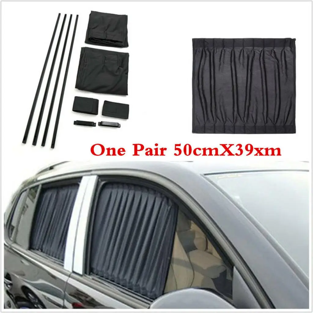 2pcs Cotton Car Window Curtains Sun Shade SUV UV Protection Drape Valance | Автомобили и мотоциклы