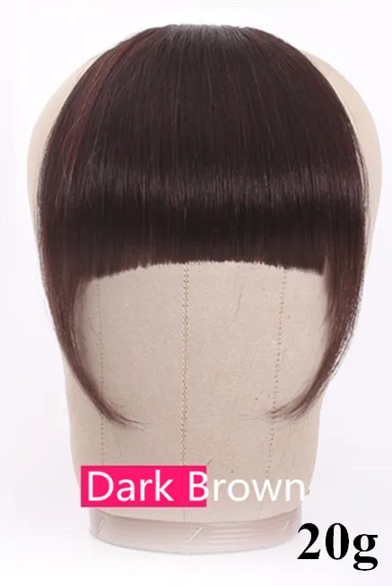 Dark Brown 20g T Halo Lady beauty, блонд, человеческие волосы, челка, на заколках, для наращивания, не Реми, на заколках, бахрома, волосы, тупой срез, челка, 613 блонд, аккуратный взрыв - Цвет: Dark Brown 20g T