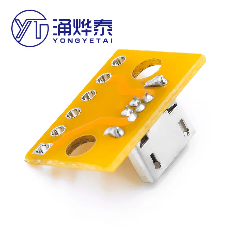 YYT 5PCS Vertical MiCroUSB Female PCB Welding Adapter Board Welding Socket 180 Degree Vertical Female Head Test Universal Board