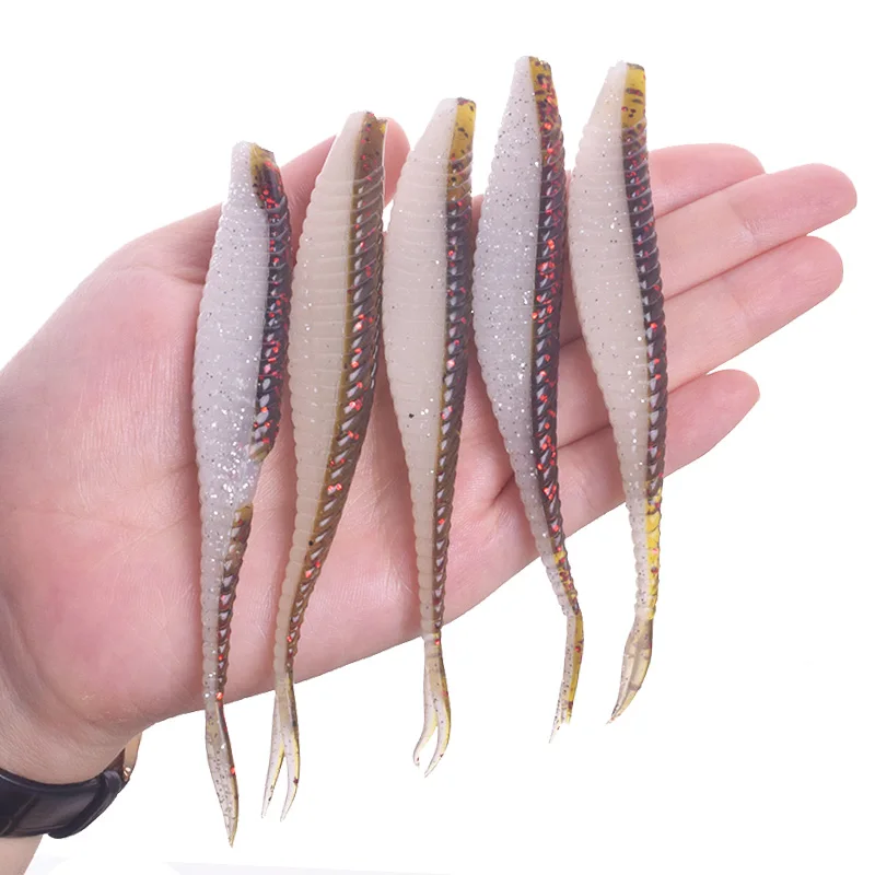 5pcs/lot Floating water Soft Fishing Lure 12cm 7g Wobblers Crankbait Pesca Carp Fishing Shine Bait Swimbaits Split Tail